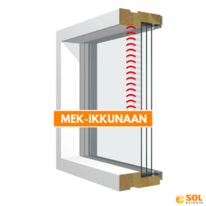 Alumiinisälekaihdin kiinteään MEK-ikkunaan